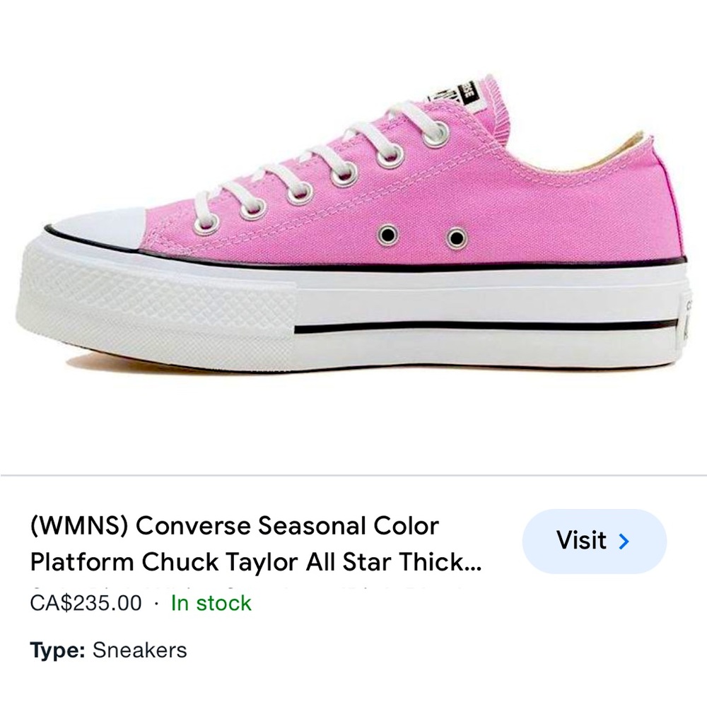 Pink platform Converse